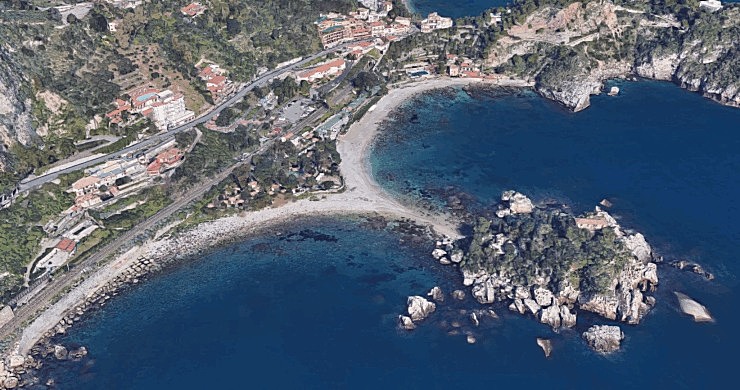 taormina spiaggia isola bella