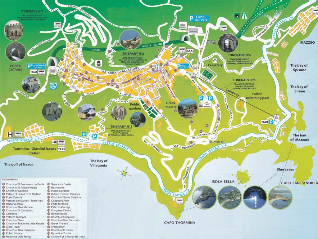 taormina mappa tour da taobook