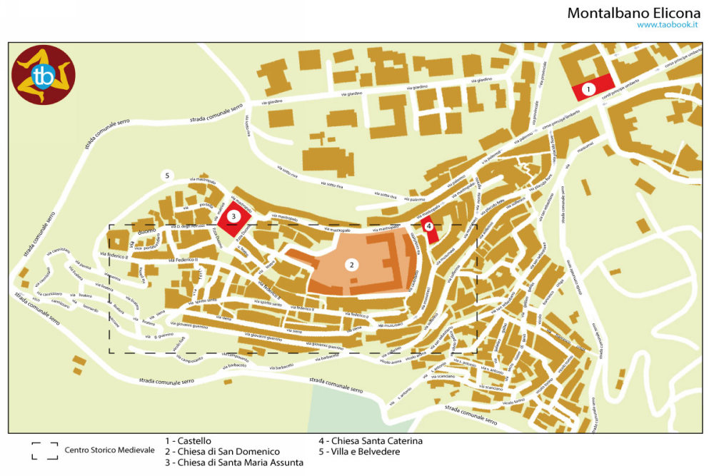 mappa montalbano elicona a4 cartacea