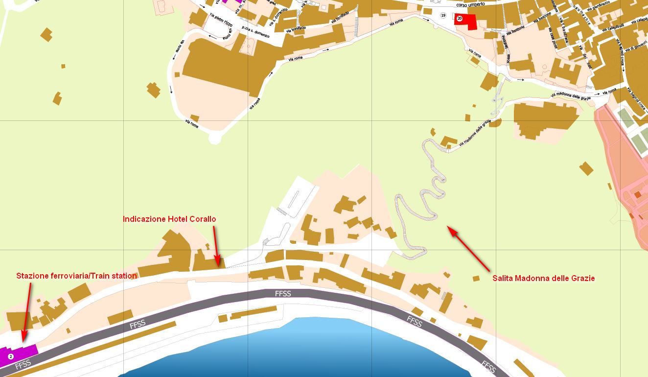 Map of the path madonna delle grazie a Taormina 